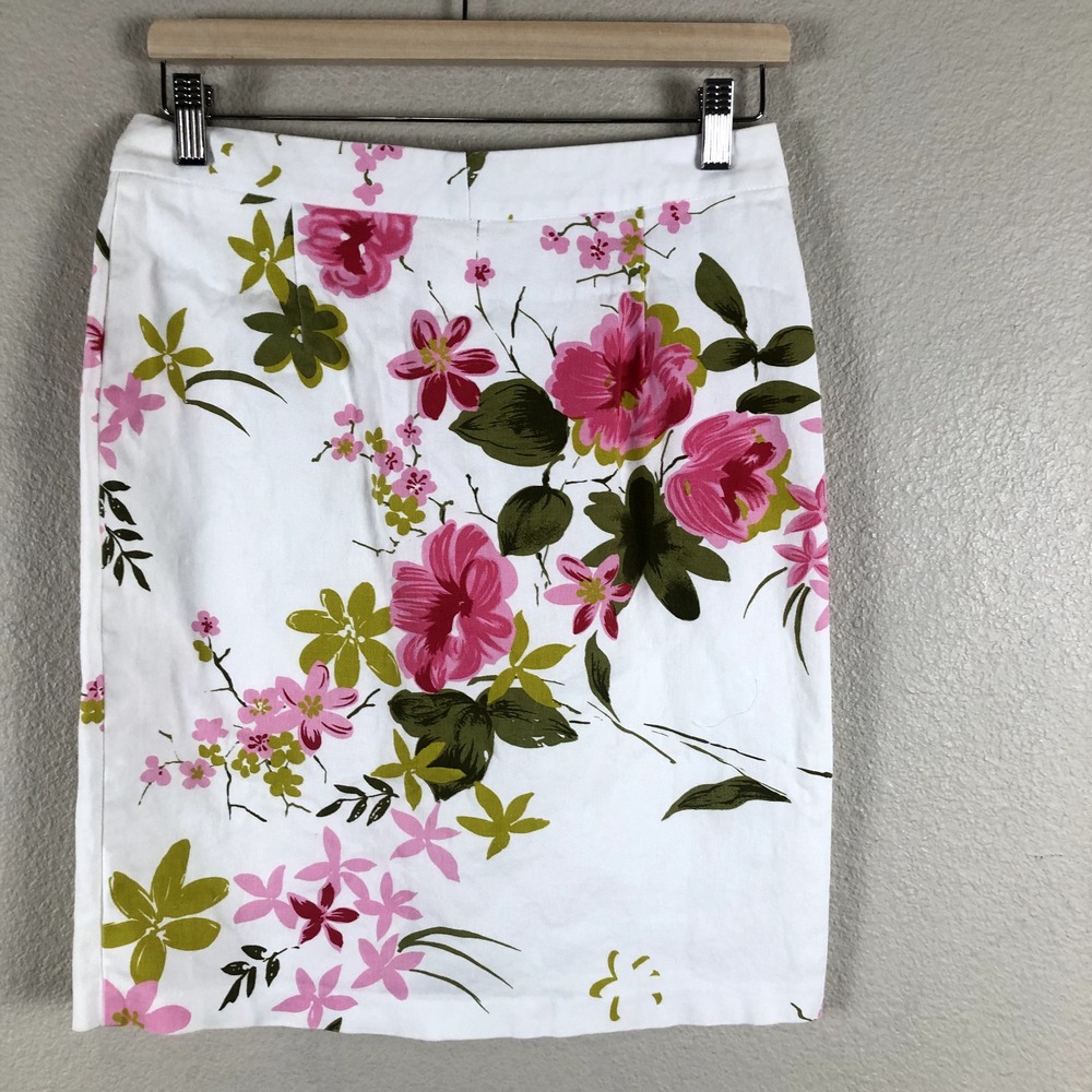 Sookie Des LA Floral Skirt Women M White Romance Lady Like Garden Party Tailored